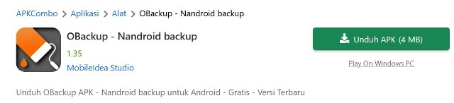 Aplikasi Nandroid Backup