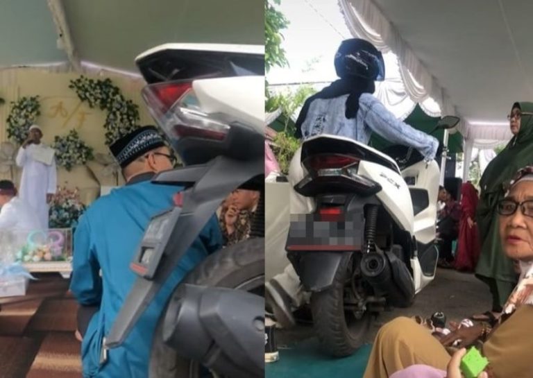 Dan Terjadi Lagi Wanita ini Terekam Dorong Motor PCX di Tengah Lokasi Hajatan