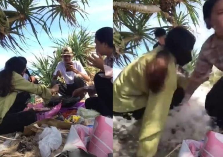 Gagal Estetik Muda mudi Asyik Masak di Pantai Malah Dihantam Ombak Besar