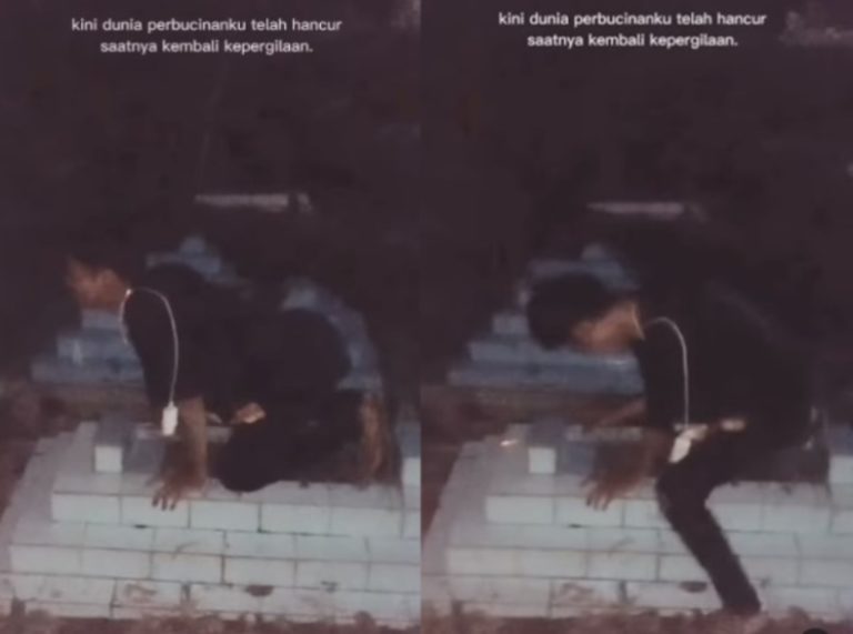 Gak Ada Akhlak Pemuda ini Lakukan Pelecehan di Atas Makam Diduga Demi Konten