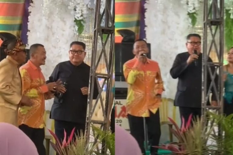 Heboh Pria Mirip Kim Jong Un Asyik Nyanyi Dangdut di Acara Hajatan