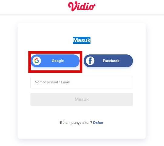 Masuk Vidio