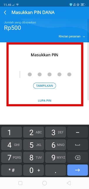 Masukkan PIN DANA