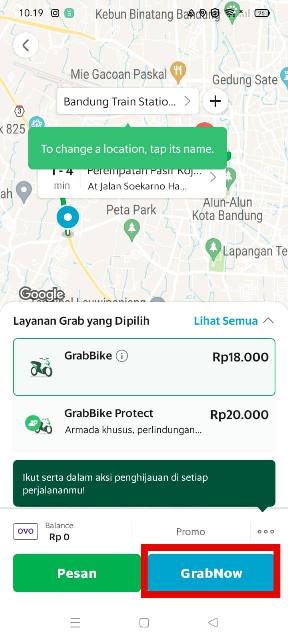 Pilih Grab Now