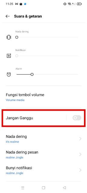 Pilih opsi Jangan Ganggu