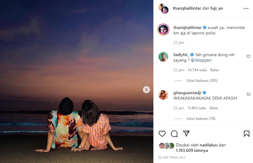 Postingan Akun Instagram Thariq Halilintar