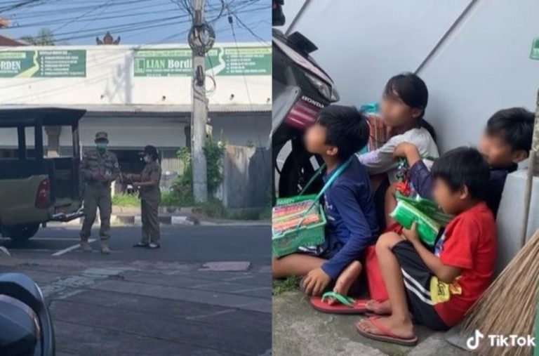 Takut Ditertibkan Satpol PP 4 Anak Pedagang Asongan Ngumpet di Pojok Parkiran