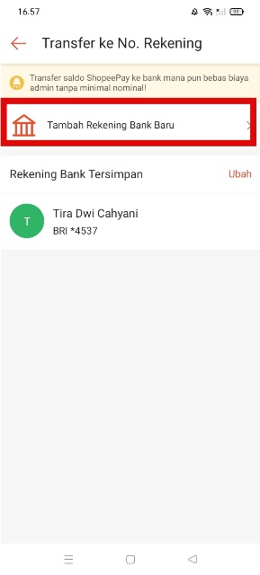 Tambah Rekening Bank Baru