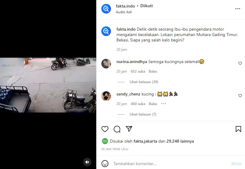 Unggahan Akun Instagram @fakta.indo