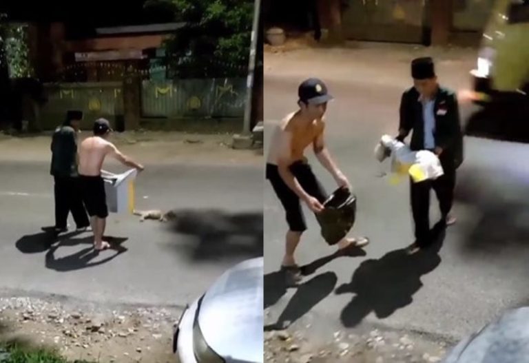 Viral Aksi Heroik Pria Lepas Kaos Untuk Bungkus Kucing yang Mati Tertabrak