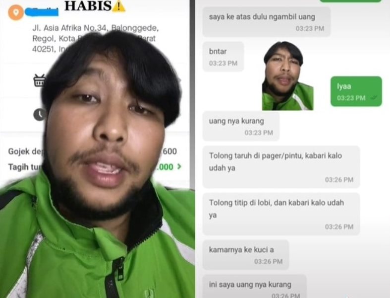 Viral Curhatan Driver Ojol Antar Pesanan ke Pelanggan yang Uangnya Kurang Bikin Ngelus Dada