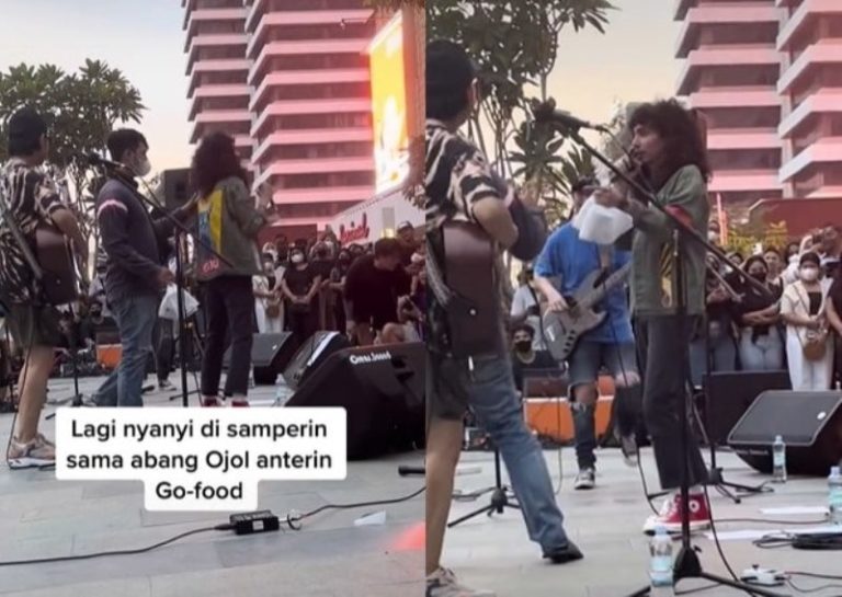 Viral Ojol Antar Makanan Pesanan Vokalis Band ke Atas Panggung Auto Diberi Tepuk Tangan