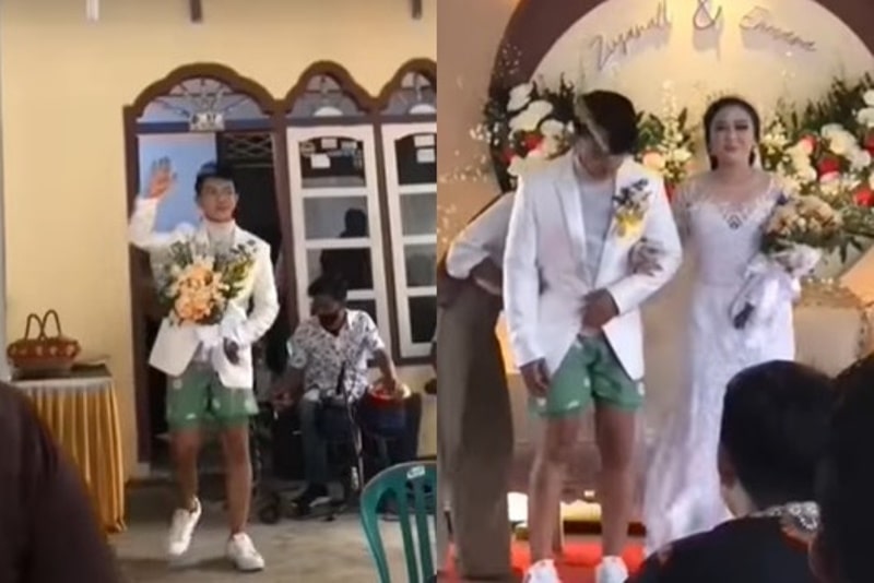 Viral Pengantin Pria Pakai Celana Kolor Saat Resepsi Pernikahan Malah Panen Kritikan