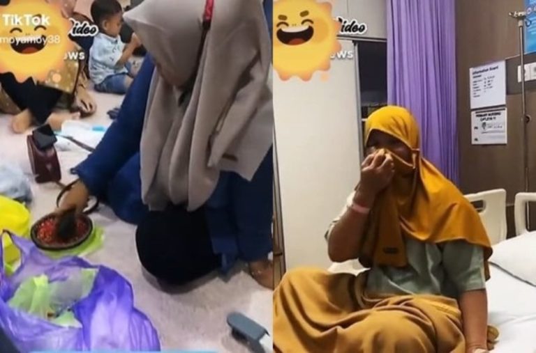 Aksi Emak emak Ngulek Sambal di Kamar Rumah Sakit Saat Besuk Pasien Bikin Tepuk Jidat