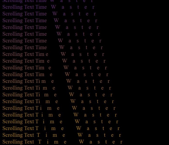 Scrolling text time water