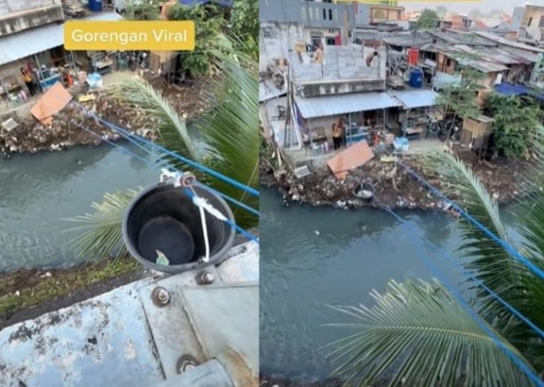 Cara Unik Pedagang Gorengan Layani Pembeli Pakai Tali dan Ember Untuk Antarkan Pesanan