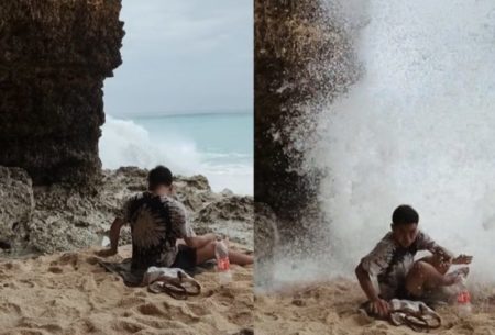 Gagal Healing Pria ini Alami Kejadian Apes Saat Santai di Tepi Pantai