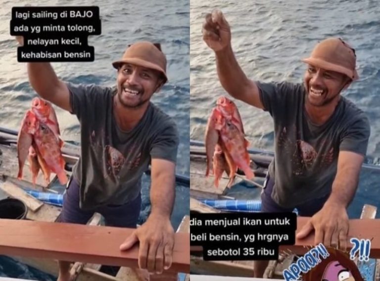Habis Bensin Nelayan Terpaksa Jual Ikan Tangkapannya di Tengah Laut