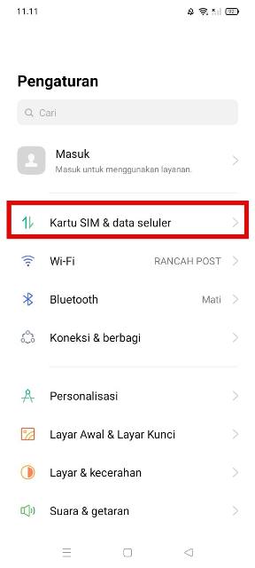 Kartu SIM dan Data Seluler