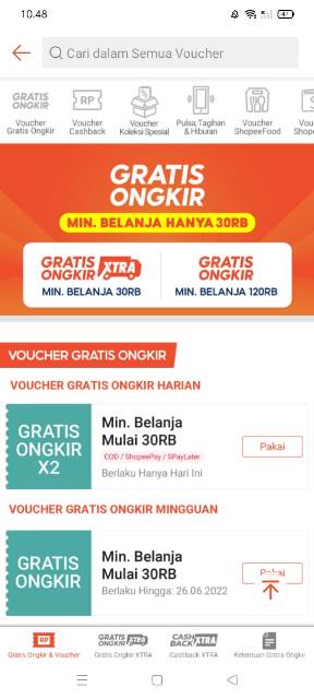 Pilih Voucher yang Tersedia