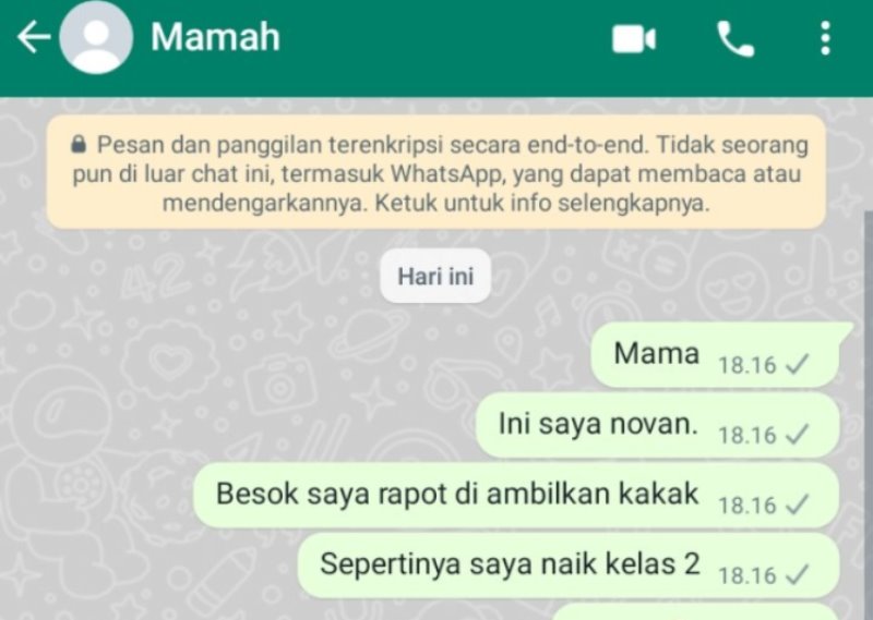 Pinjam HP Kakak Bocah ini Curhat ke Ibunya yang Sudah Meninggal Lewat WA Isinya Bikin Nangis