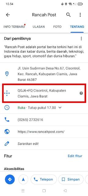 Salin Longitude dan Latitude