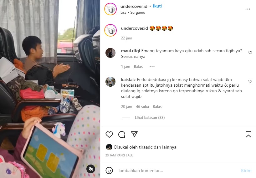 Screenshot Unggahan Akun Instagram @undercover.id