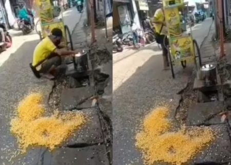 Sedih Gerobak Jasuke Disenggol Truk Hingga Ambruk Dagangan Berantakan dan Sopir Malah Kabur