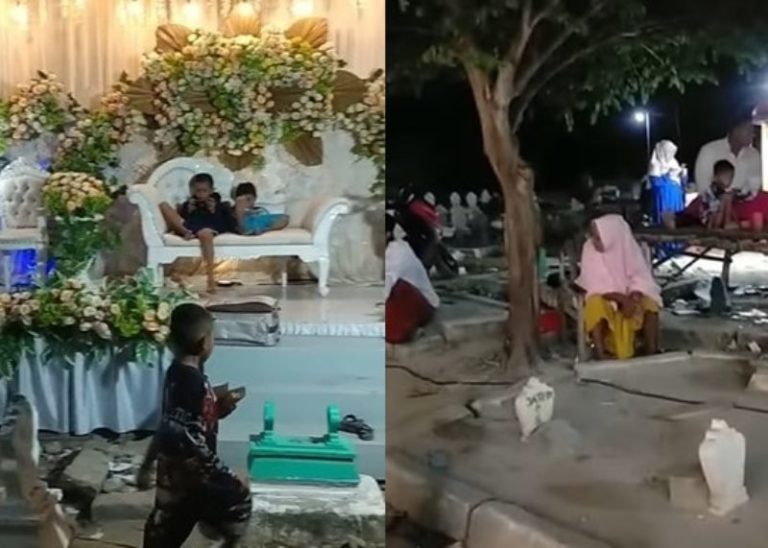 Bikin Merinding Pesta Pernikahan Warga Diadakan di Tengah Kuburan