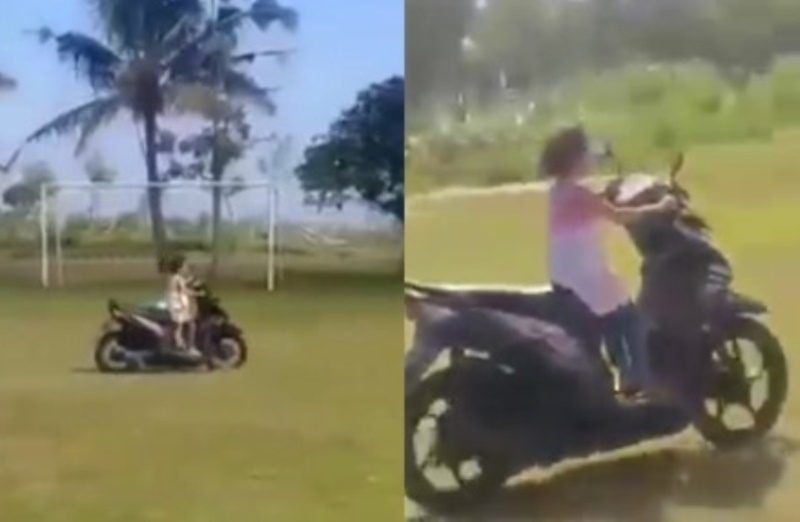 Duh Anak Kecil Sudah Belajar Naik Motor Padahal Kaki Belum Sampai