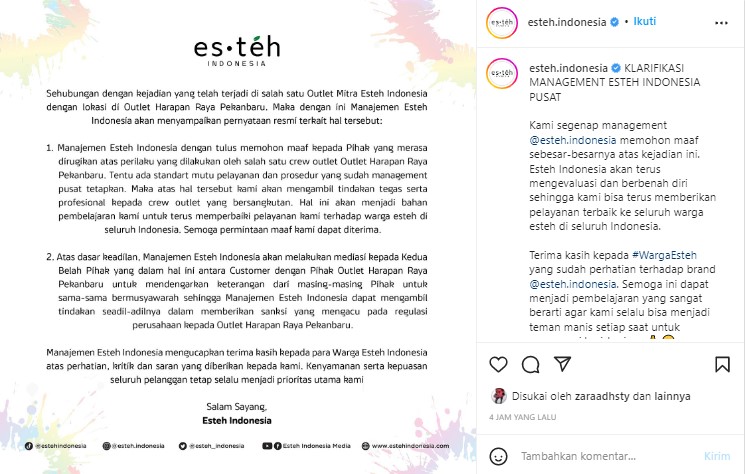 Tangkapan layar akun Instagram Iced Tea Indonesia