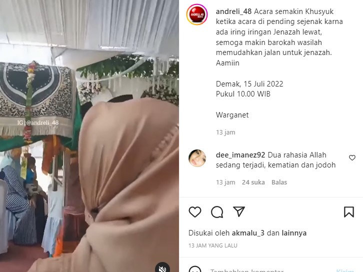 Screenshot Unggahan Akun Instagram @andreli 48