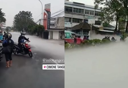 VIRAL Kabut Tebal Selimuti Jalanan di Kota Tangerang Pengendara Panik