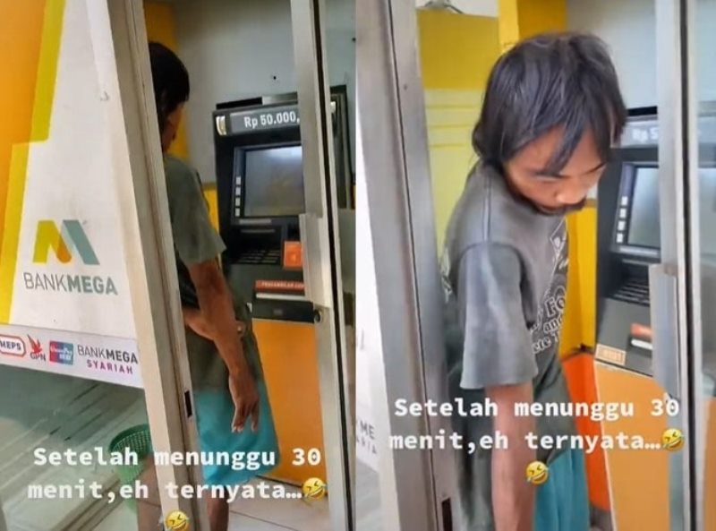 VIRAL Kelakuan ODGJ Masuk ATM Bikin Nasabah Lain Antre Sampai 30 Menit