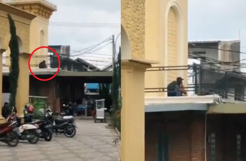 Viral Dua Sejoli Asyik Bermesraan di Atap Masjid Gak Ada Akhak