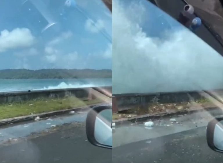 Detik detik Gelombang Pasang di Pantai Pangandaran Hantam Mobil yang Melaju Ngeri