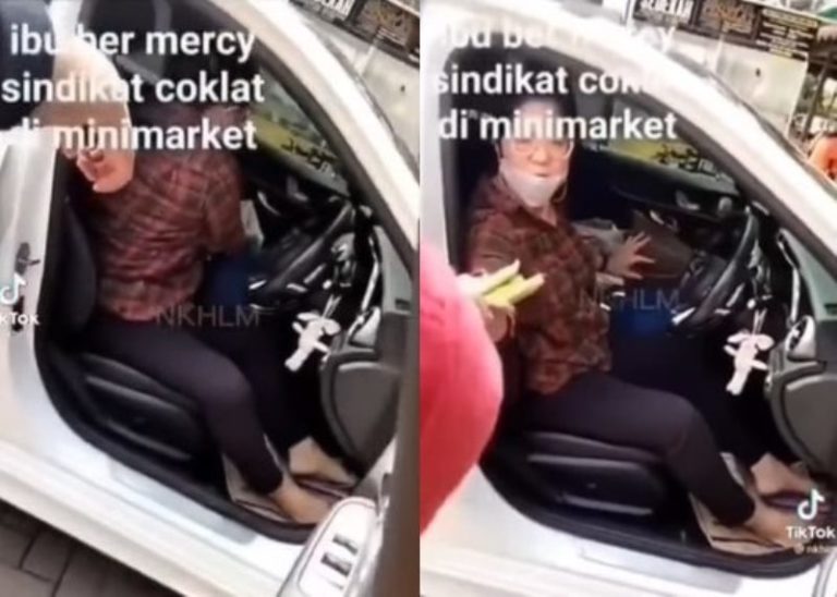 Heboh Wanita Pengemudi Mercy Terciduk Curi Cokelat di Alfamart Endingnya Bikin Geram