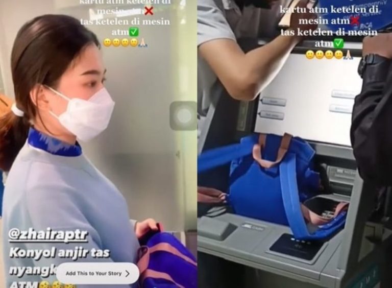 Kacau Tas Cewek ini Malah Tertelan Mesin ATM Petugas Sampai Turun Tangan