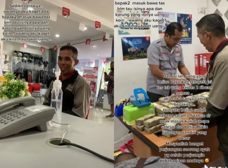 Kisah Ayah Nabung 5 Tahun Demi Beli Motor Buat Anak, Bawa Uang Sekarung Saat ke Dealer Kisah Ayah Nabung 5 Tahun Demi Beli Motor Buat Anak Bawa Uang Sekarung Saat ke Dealer