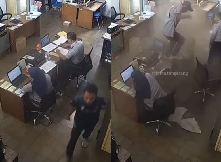 Lagi Fokus Kerja 2 Karyawan Dibikin Syok Gegara Ada Pria Jatuh dari Plafon