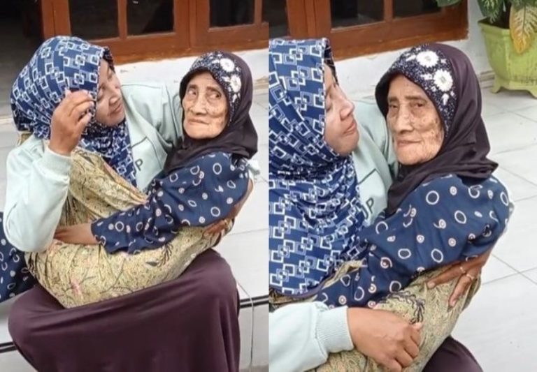 Momen Manis Wanita Gendong Ibunya yang Sudah Renta dengan Kain Jarik, Bikin Kagum! Momen Manis Wanita Gendong Ibunya yang Sudah Renta dengan Kain Jarik Bikin Kagum