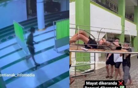 Nekat Curi Kotak Amal Masjid Pelaku Dimasukkan ke Keranda Mayat Lalu Digotong Warga