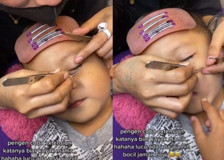 Padahal Masih Kecil Ibu ini Pasang Eyelash Extension ke Anak Laki lakinya