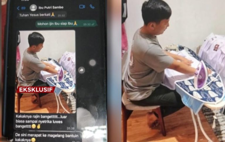 VIRAL Foto Brigadir J Saat Setrika Baju Milik Anak Ferdy Sambo Publik Geram