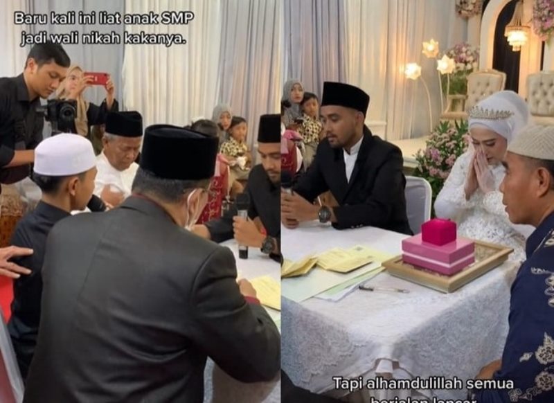 Viral Momen Anak SMP Jadi Wali Nikah Sang Kakak Gantikan Ayahnya yang Sudah Meninggal