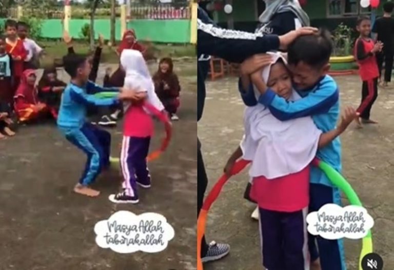 Viral Momen Bocah Lari dan Peluk Sang Adik yang Menang Lompa Hula Hoop Bikin Terharu