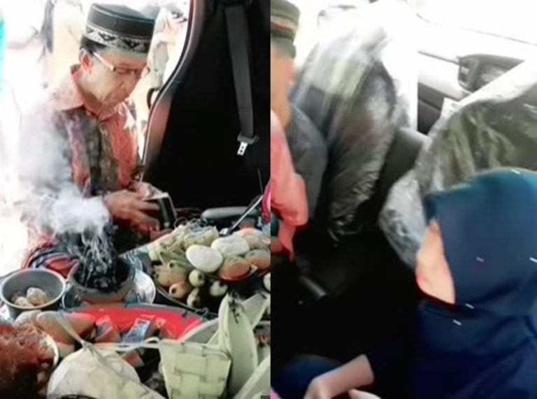 Viral Momen Pasutri Gelar Acara Syukuran Mobil Baru Kabin Dipenuhi Sesajen