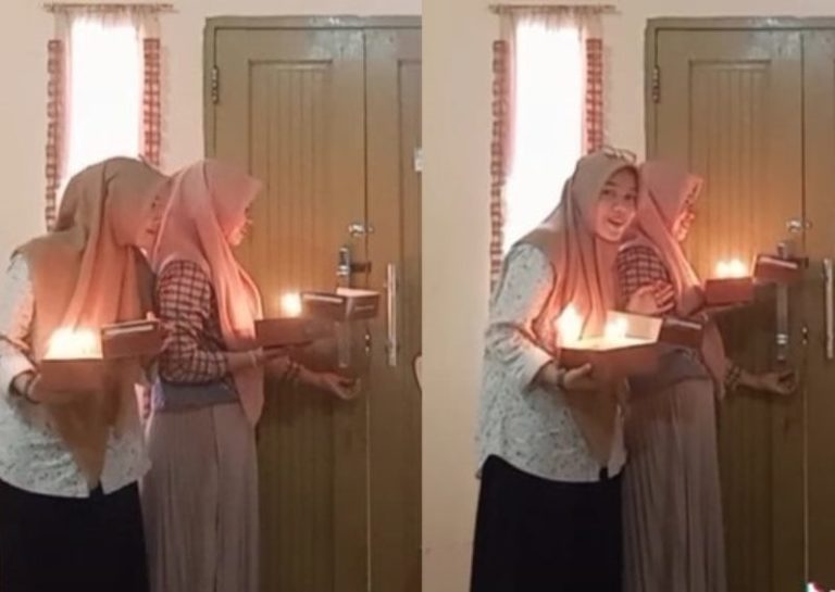 Bikin Panik Sekaligus Ngakak Jilbab Cewek ini Terbakar Saat Beri Kejutan Ultah