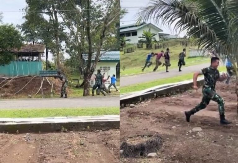 Kelewat Gabut Para TNI Nekat Lempar Kayu ke Sarang Tawon Endingnya Kocar kacir