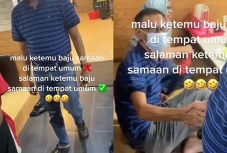 Momen 2 Bapak bapak Pakai Baju Samaan di Restoran Padahal Tak Saling Kenal Endingnya Plot Twist
